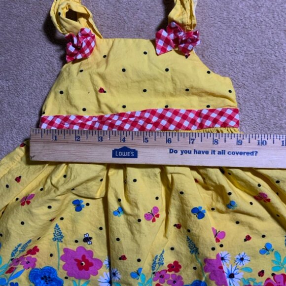 Vtg Nannette Baby Sz 18 Months Yellow Sundress Multiple Color Floral Flowers (D) - Picture 5 of 9